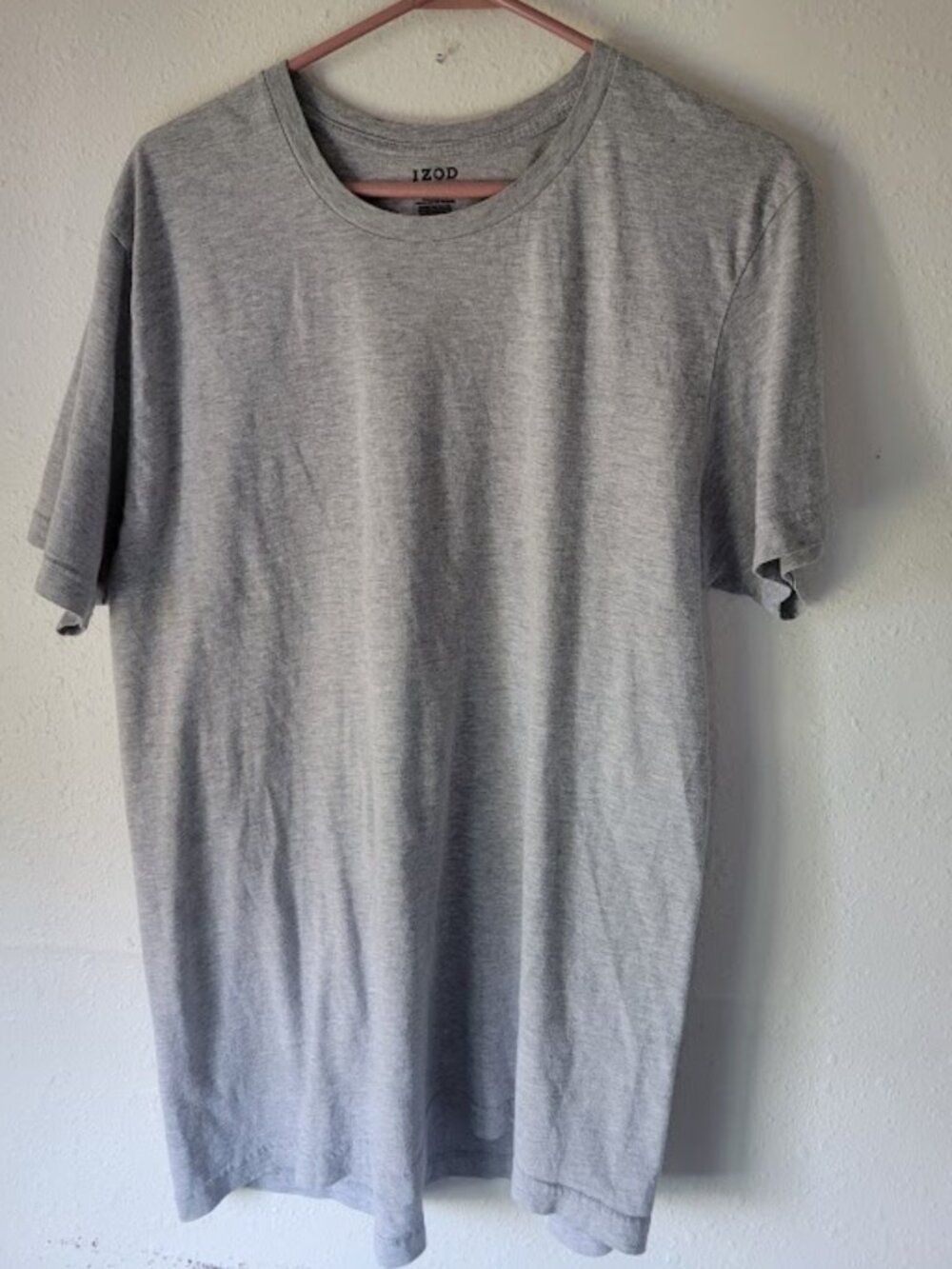 IZOD T-Shirt Men's XL Gray Short Sleeve Crewneck Basic Tee